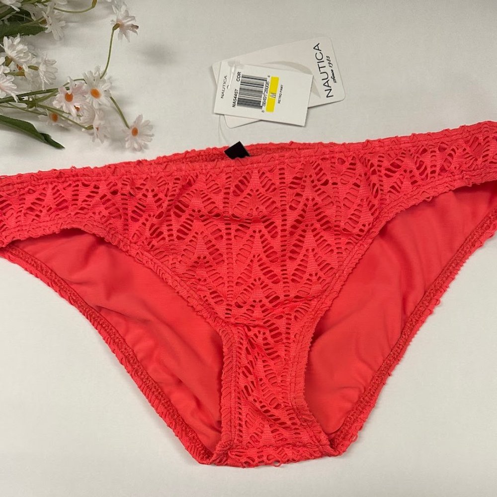 Nautica Vineyard BOHO Crochet Retro Bikini Bottom - Picture 5 of 7
